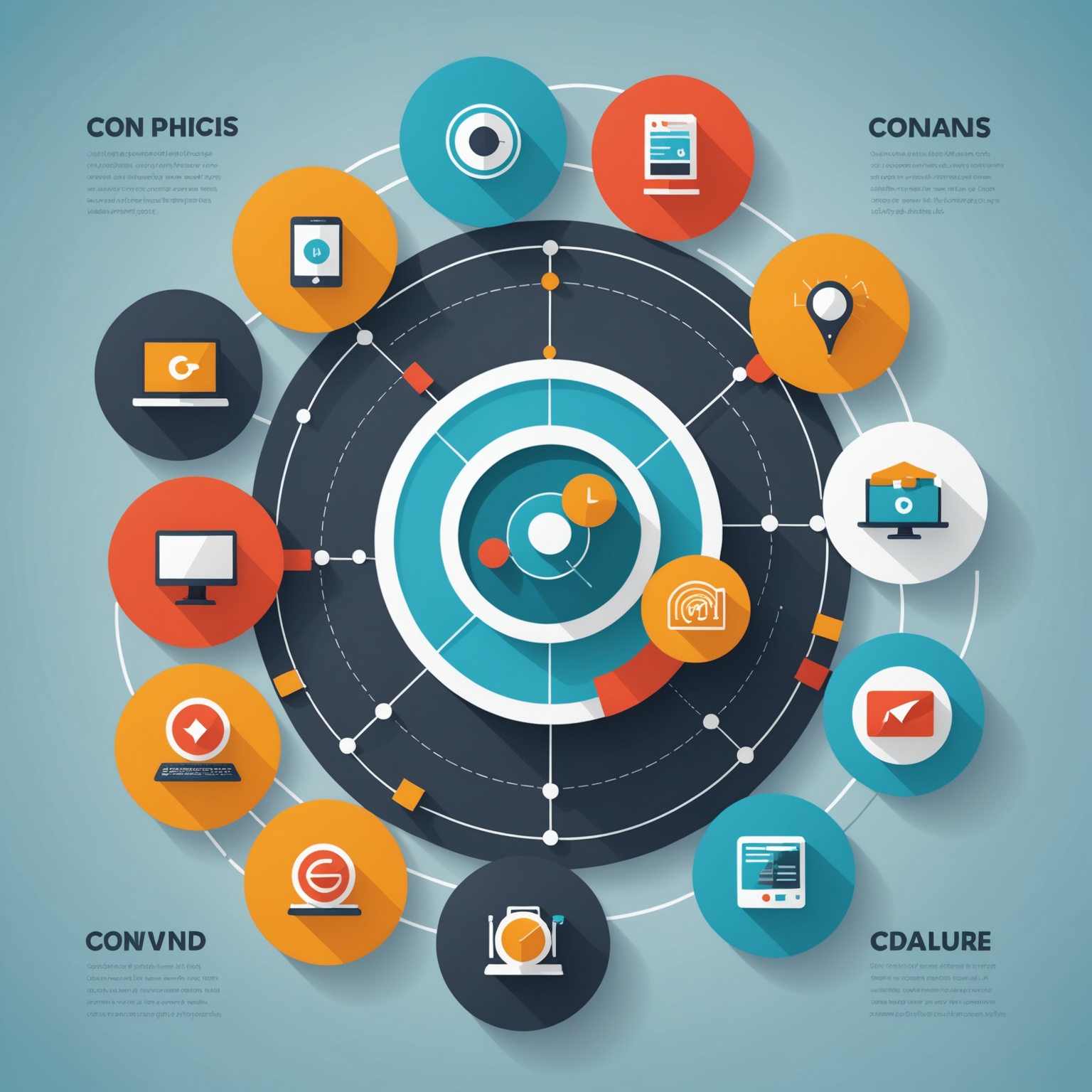 infographic style illustration of how a CDN works for images, no people, digital art