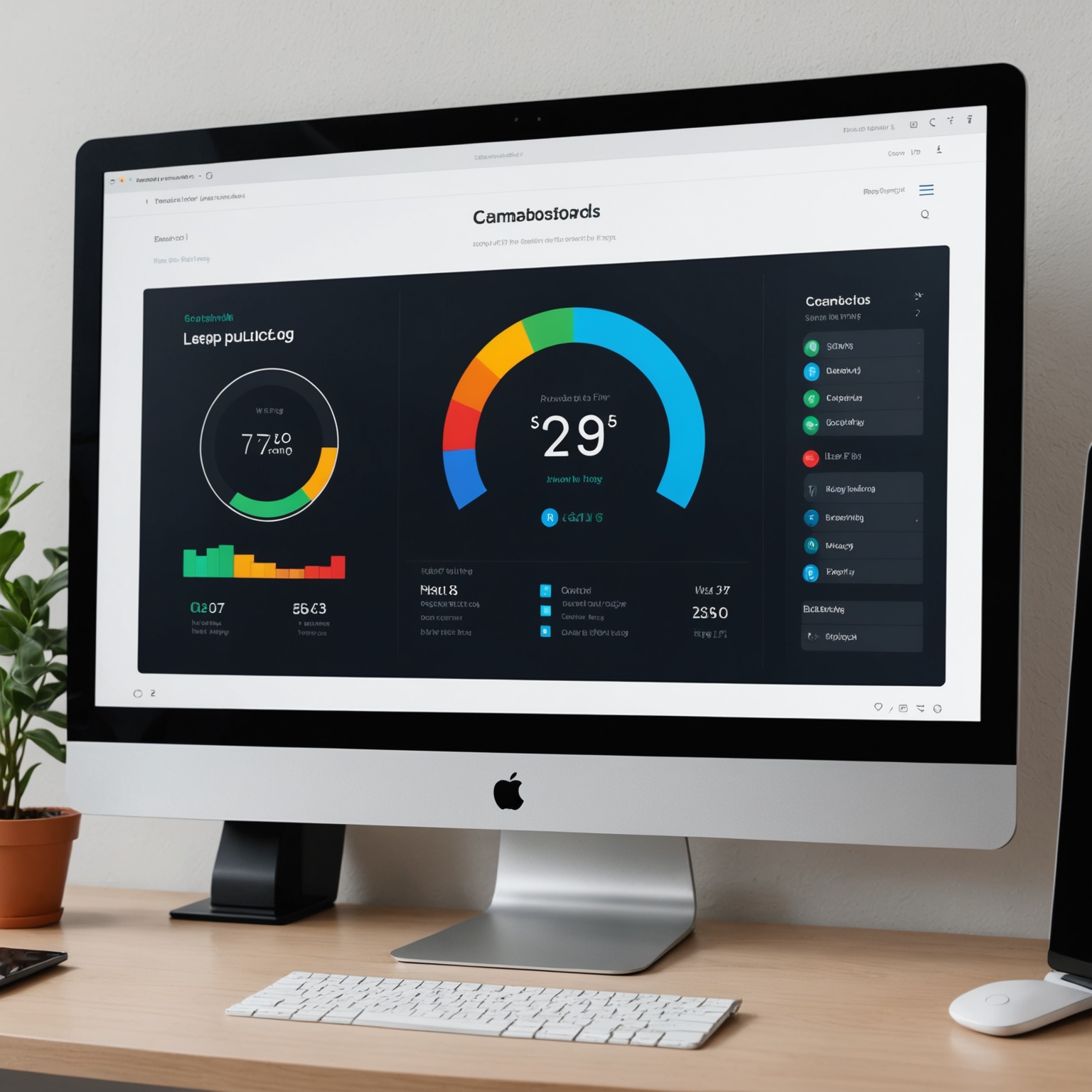dashboard interface showing an image loading quickly on a computer monitor, no people, screen mockup, clean
